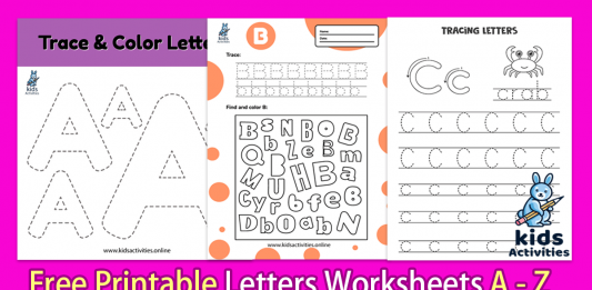 Tracing Letters A-Z Worksheets, Free Printable