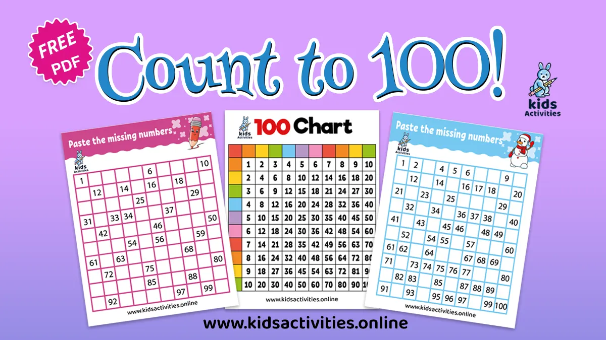 Free missing numbers 100 square worksheet kids activities